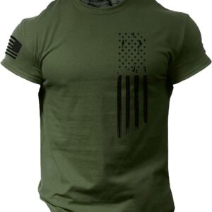 Herren Slim Fit Fitness Top Shirts American Flagge Print Workout Hemd Sport Muskelhemd Kurzarm Sportbekleidung Casual Shirt T-Shirt Cotton Mischung