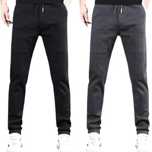 Ice Silk Sporthose für Herren, Kordelzug, Overall, elastischer Bund, Hose, Sommer, Frühling, Eisseide, schmale Passform, Hose mit 6 Taschen, Patchwork-Design, Übergröße, gerade Hose, Größe XS-XXXXXL,