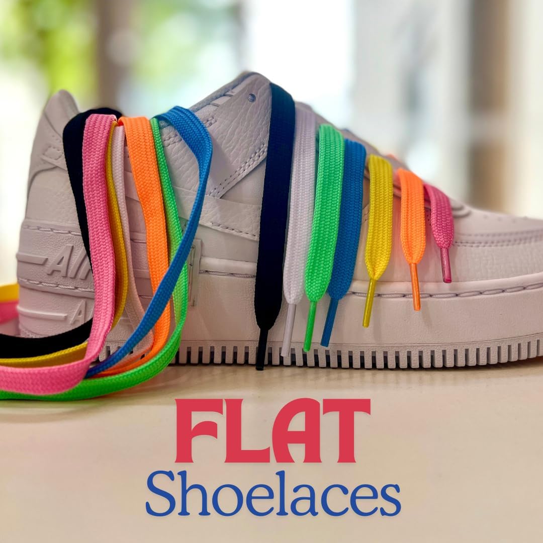 Multicolor flache Schnürsenkel für Trainer, Skateschuhe, Fußballstiefel und Schnürsenkel sind 10 mm breit – Bild 5