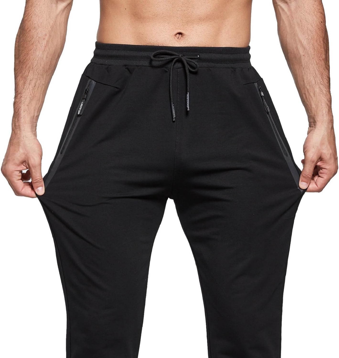 Zoxoz Jogging Bottoms Herren Slim Fit Tracksuit Bottoms Baumwolle mit Reißverschlüssen – Bild 4
