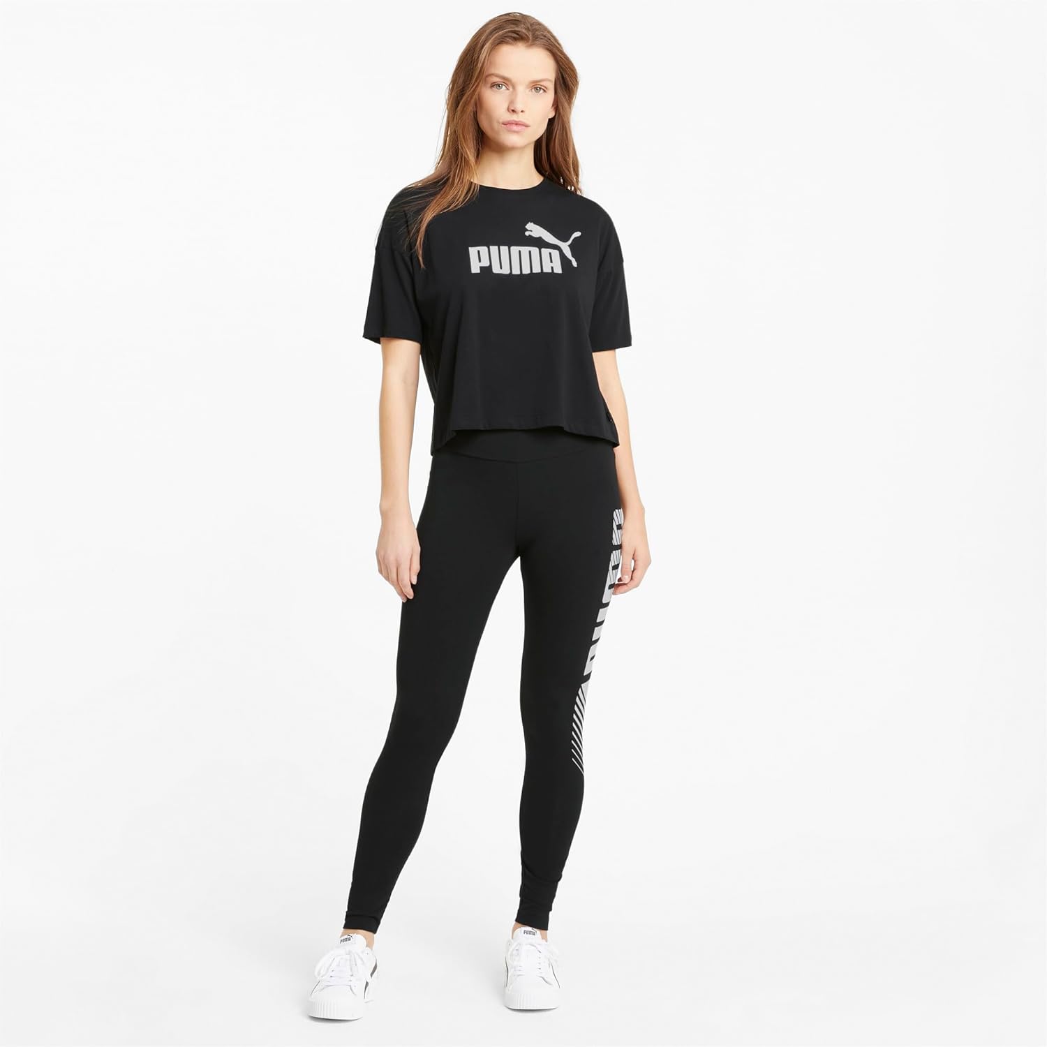 Puma Frauen Essgeschnittenes Logo-T-Shirt – Bild 4