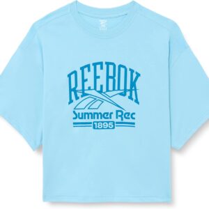 REBOK Women’s Graphic T-Shirt, Lila, L, Lila, XS