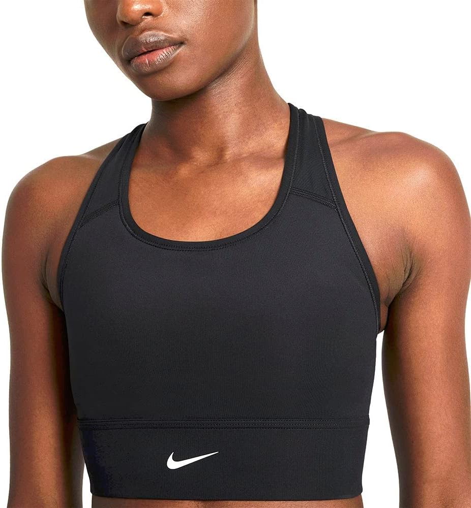 Nike Women's DF Swsh Long Sports BH, Schwarz/Weiß, XL EU – Bild 3