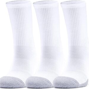 Under Armour Unisex UA Heatgear Crew atmungsaktive Sportsocken, 3 -Jährige, laufende Socken mit dynamischer Unterstützung und Flexibilität