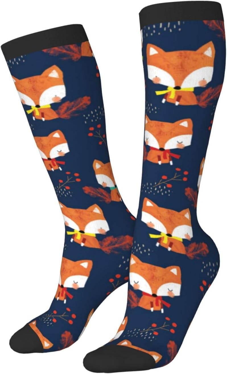 BuyTruew Unisex Neuheit Crew Socken, süße Schalfuchssocken, lässige lustige verrückte Kleidersocken für Männer Frauen – Bild 2