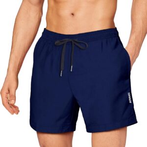 Schwimmstüle Männer Schwimmshorts Herren Sportshorts Bademodebrett Shorts Schnelltrockne Shorts Schwimmshorts Freizeithose mit Kordelschwimmsurfen Wasser Sport Travel Summer Blue Blau