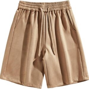 Generisch Männerbaggy -Shorts, komfortable Freizeitshorts, Mode, elastische Taille, lässige Shorts, leichte, atmungsaktive Sommershorts, einfache Sport -Outdoor -Shorts mit Kordel und Taschen