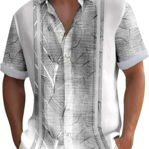 Qixiu Herren Beach Hemd Casual Kurzarm Mantel Lose Männerhemd modern