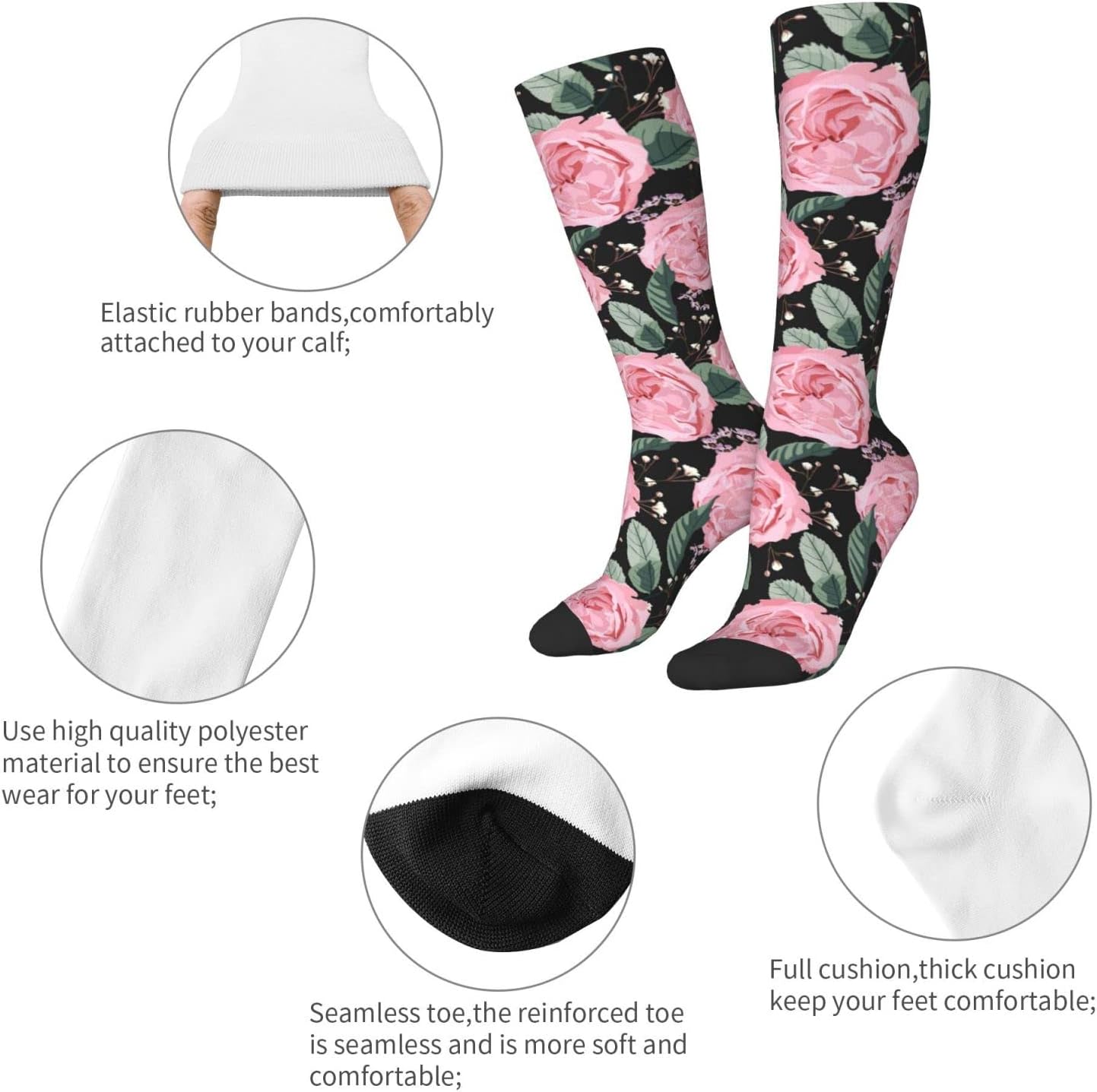 Buytruew Unisex Novelty Crew Socken, Gartenrosen, lässig, lustig, verrücktes Kleid, Socken für Männer und Frauen – Bild 5