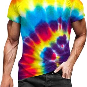 Herren T-Shirt 3D Bunte Print Sommergrafik Kurzarm Fitnessstudio Casual Herren Bodybuilder Training Shirt Top Herren-Sporthemd Training T-Shirt Top Muscle Shirt Mode Street Style Street Style