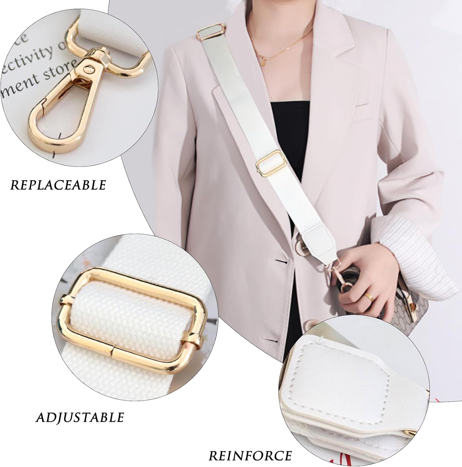 Breiter Schultergurt für Umhängetaschen Umhängetasche Einkaufstasche – Bild 3