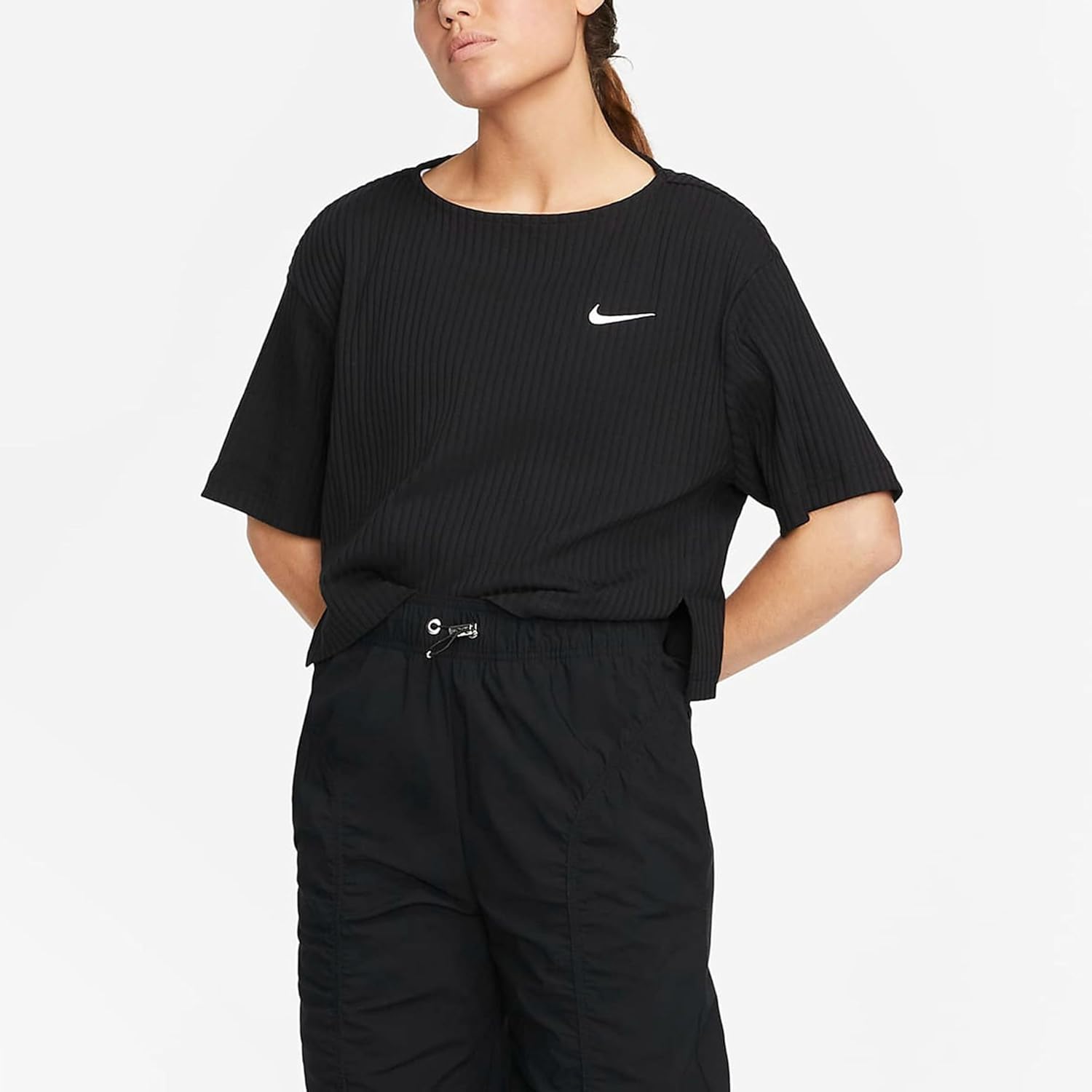 Nike Sportswear Damen Rib Jersey Shirt xs, schwarz – Bild 5