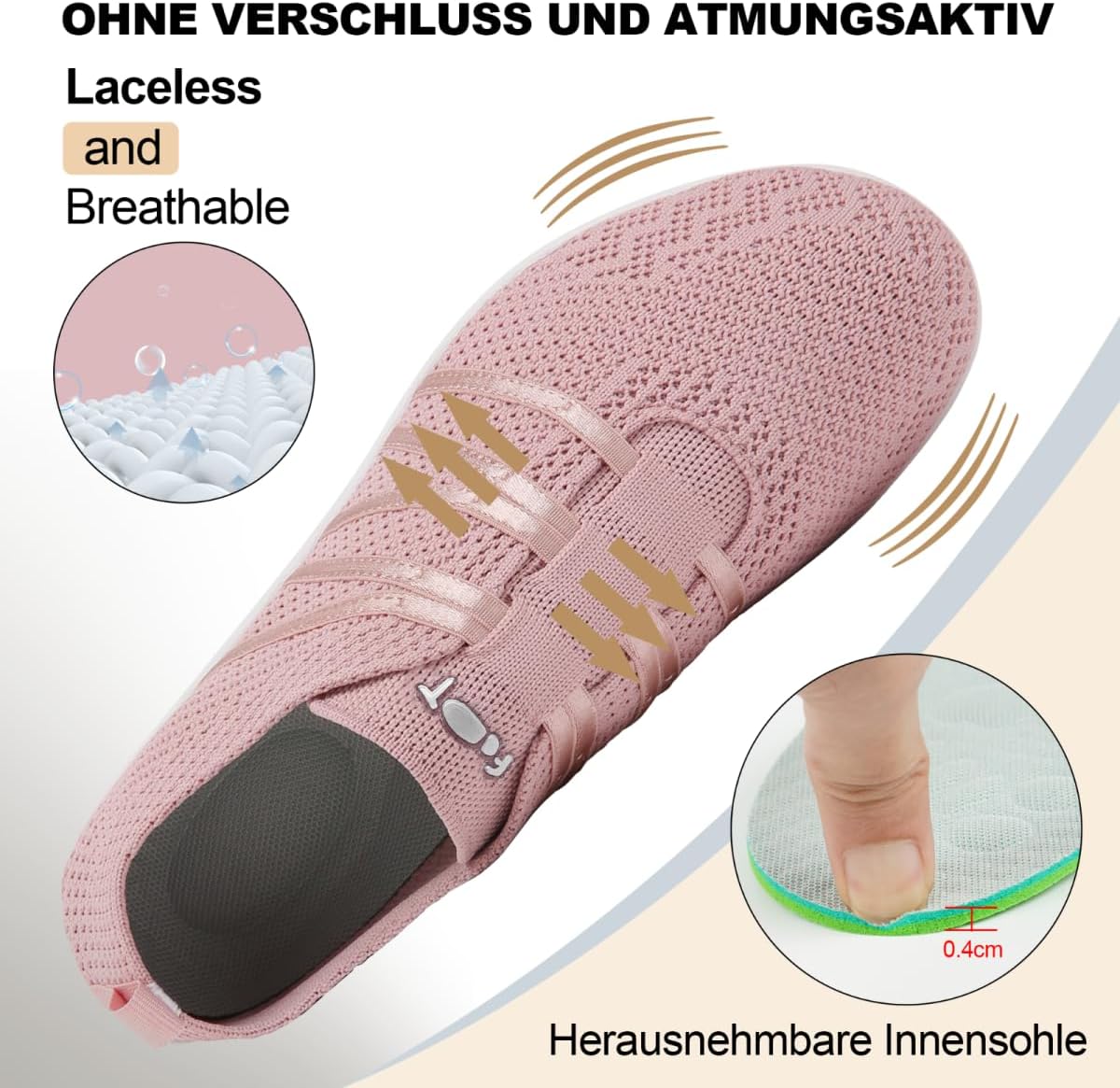 Merdoo Barefoot-Schuhe, Frauen/Männer bequeme Sportschuhe, leichte Barfußschuhe, Slip-on-weich – Bild 3