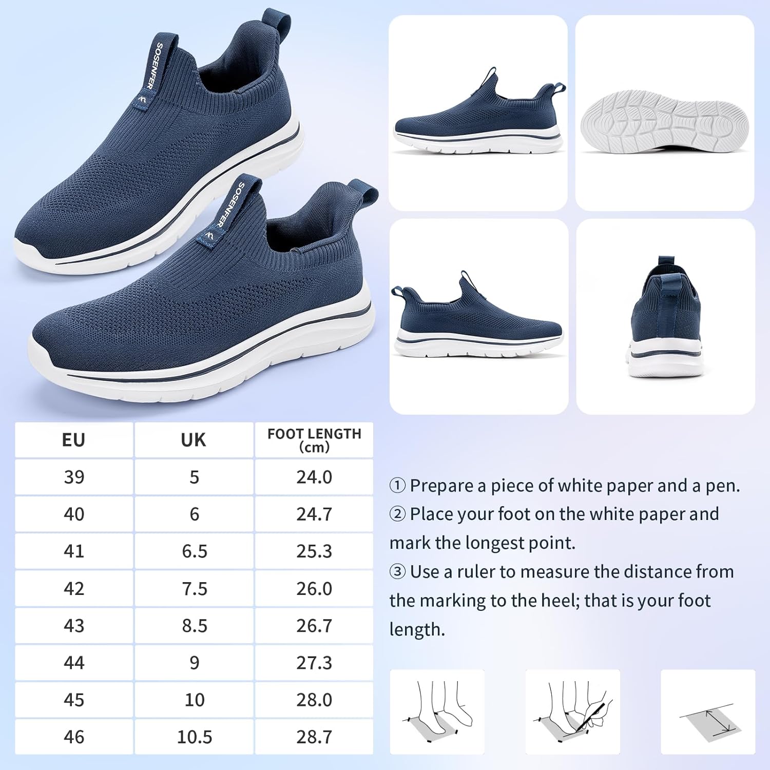 SOSENFERSFRECHSSCHLUSS DER TRAINGERS AMMEICHEN SHOOS VERMANNTRAGEN Ohne Schnürsenkel Trainer bequeme lässige Sportschuhe Leichte Fitnessstudio Wanderschuhe für Männer – Bild 4