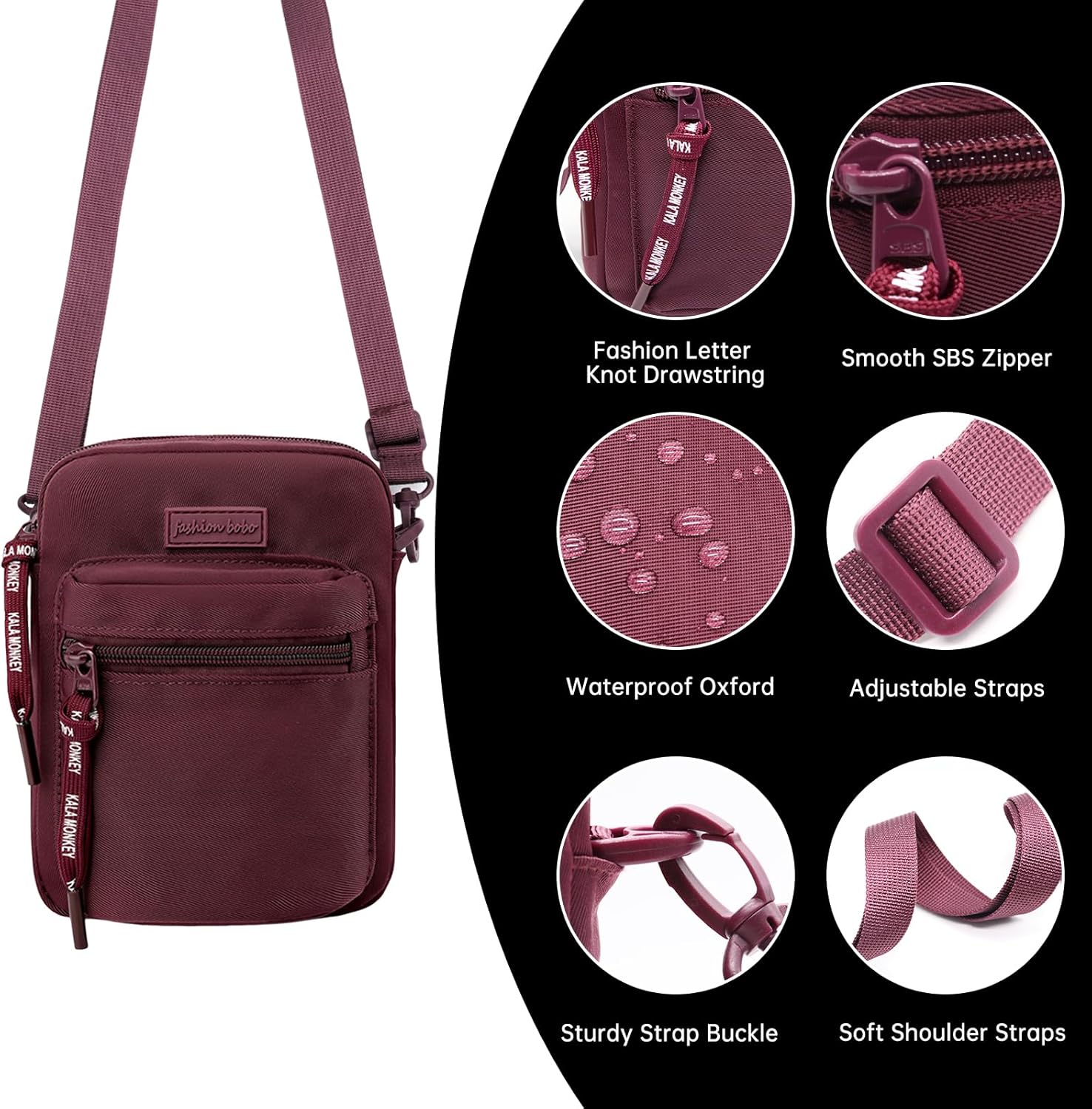 Long Keeper Crossbody Bag für Frauen Reisen Bag Water Resistant Running Sport Cross Lod Bag Taillenbeutel – Bild 5