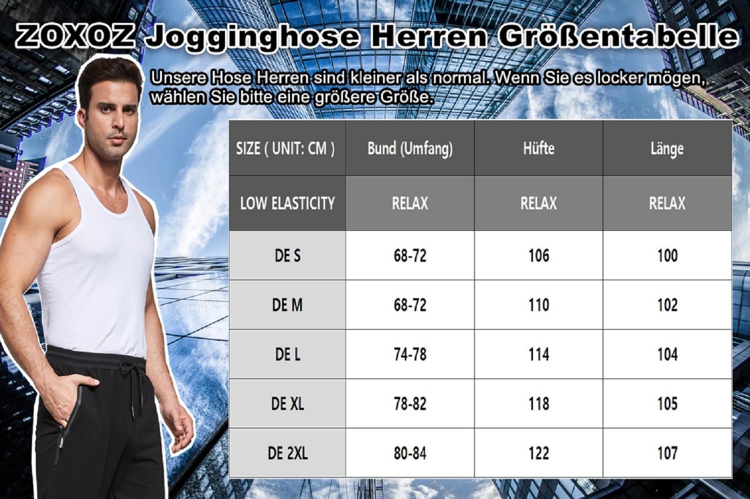 Zoxoz Jogging Bottoms Herren Slim Fit Tracksuit Bottoms Baumwolle mit Reißverschlüssen – Bild 5