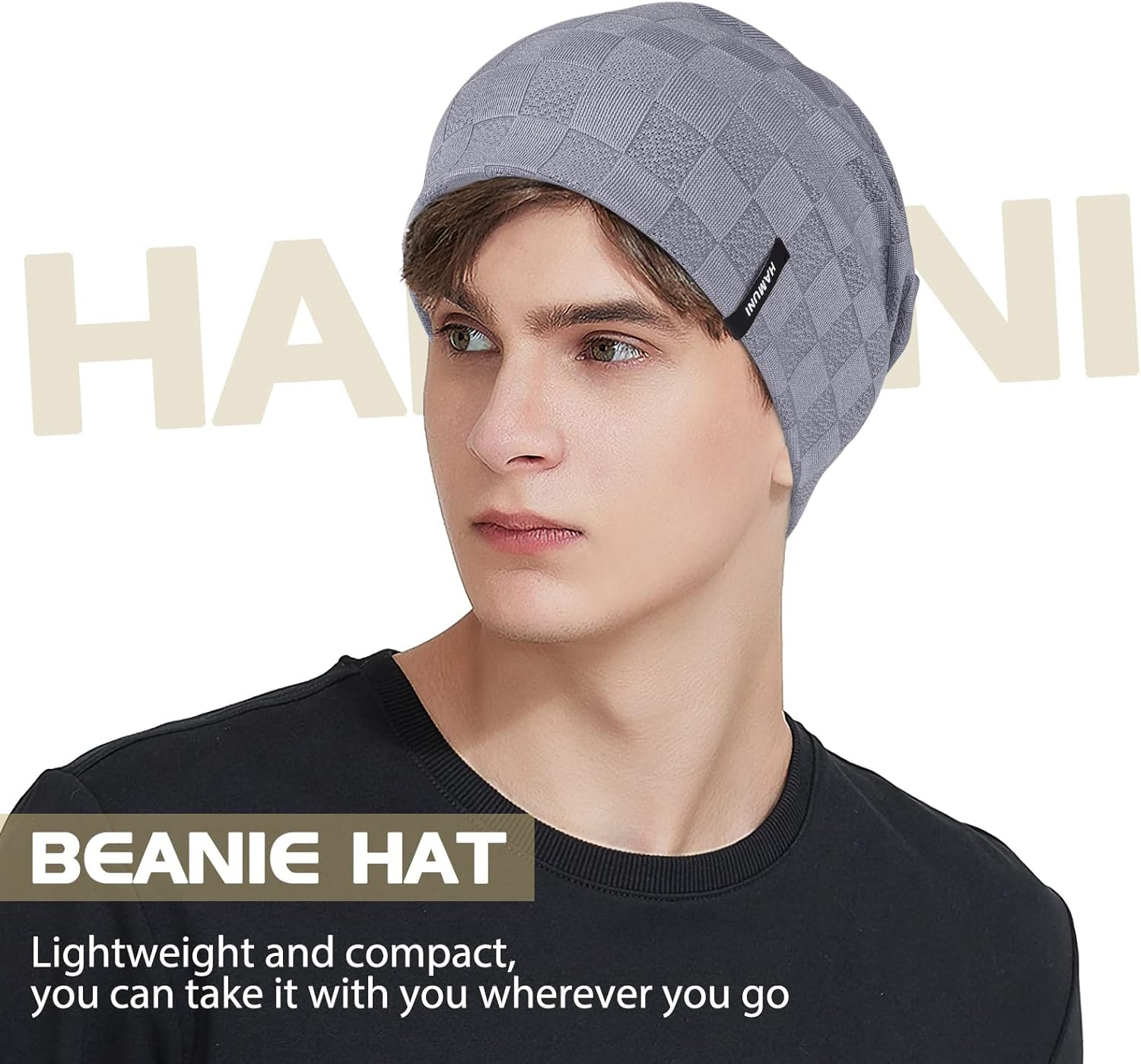 Slouch Beanie Hut für Männer Frauen, dünne und leichte Jacquard -Jersey -Beanies, Chemo -Kopfbedeckung, Laufhut, Slouchy Baggy Mützen, Unisex, flexibel, klassische Wintersommermützen – Bild 5
