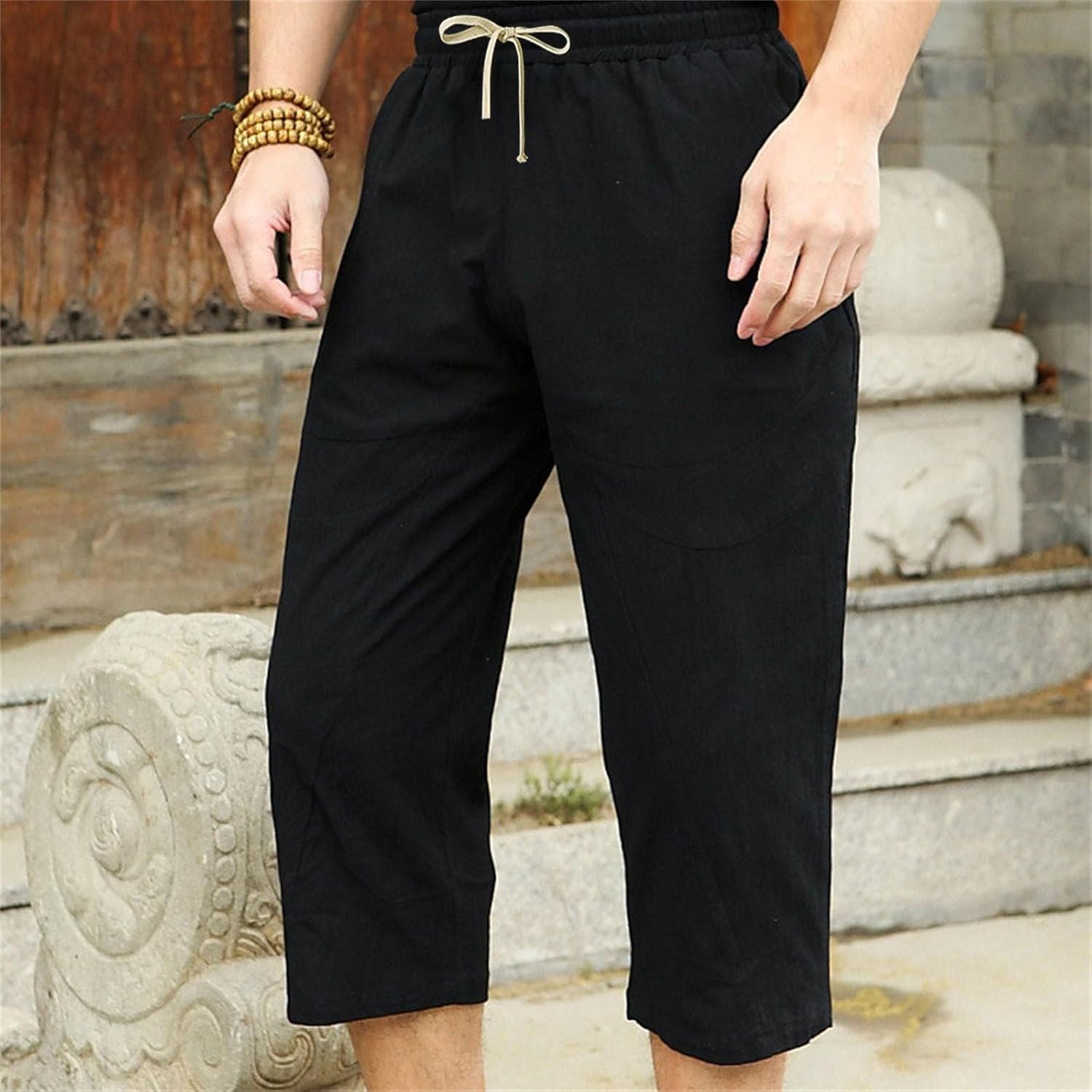 Freizeithose Herren Lang Mit Taschen Arbeitshosen Männer Stretch Jogginghose Atmungsaktiv Freizeithose Elastischer Bund Sommerhose Straight Cargohose Bequem Stoffhose Schnelltrocknend Sweathose – Bild 5