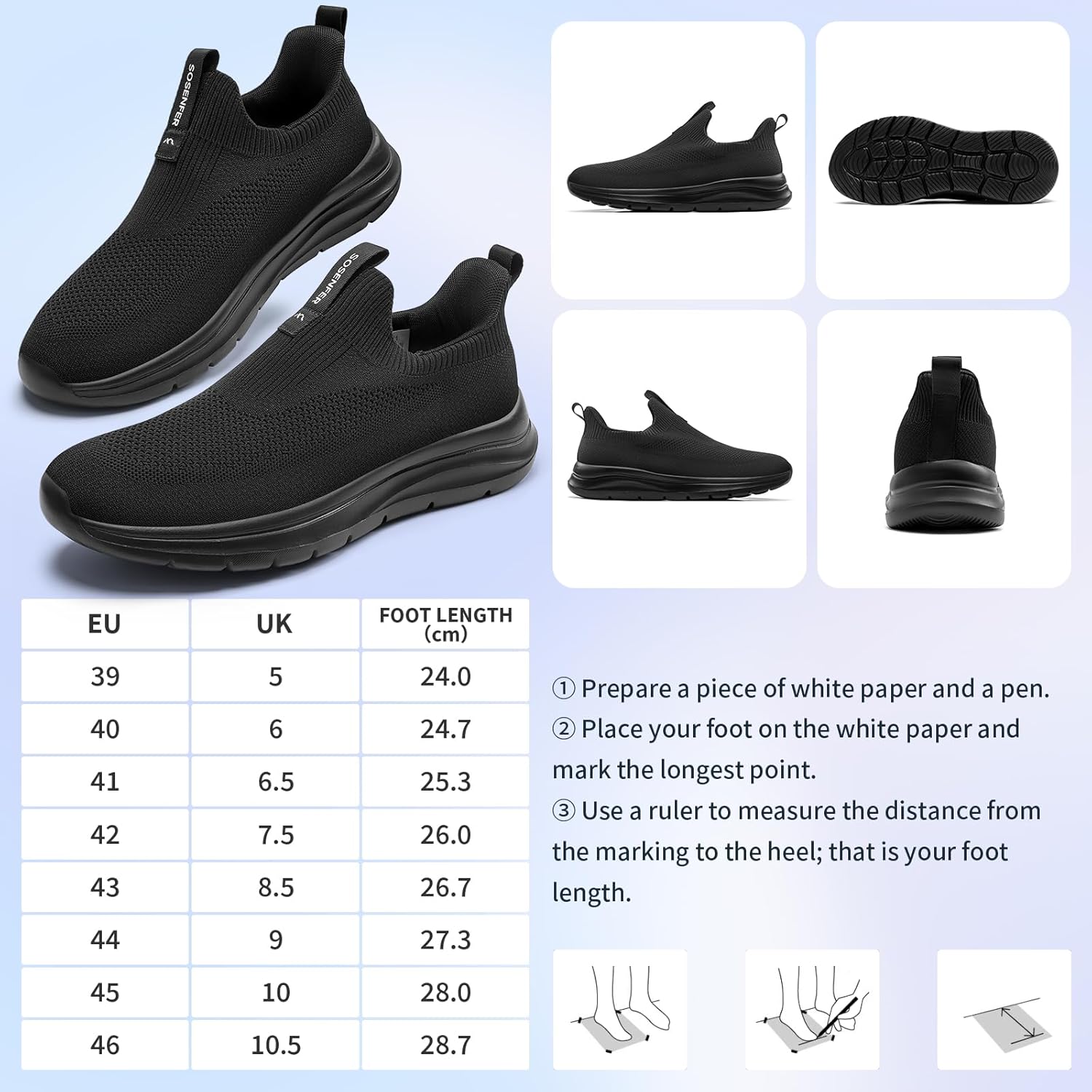 SOSENFERSFRECHSSCHLUSS DER TRAINGERS AMMEICHEN SHOOS VERMANNTRAGEN Ohne Schnürsenkel Trainer bequeme lässige Sportschuhe Leichte Fitnessstudio Wanderschuhe für Männer – Bild 4