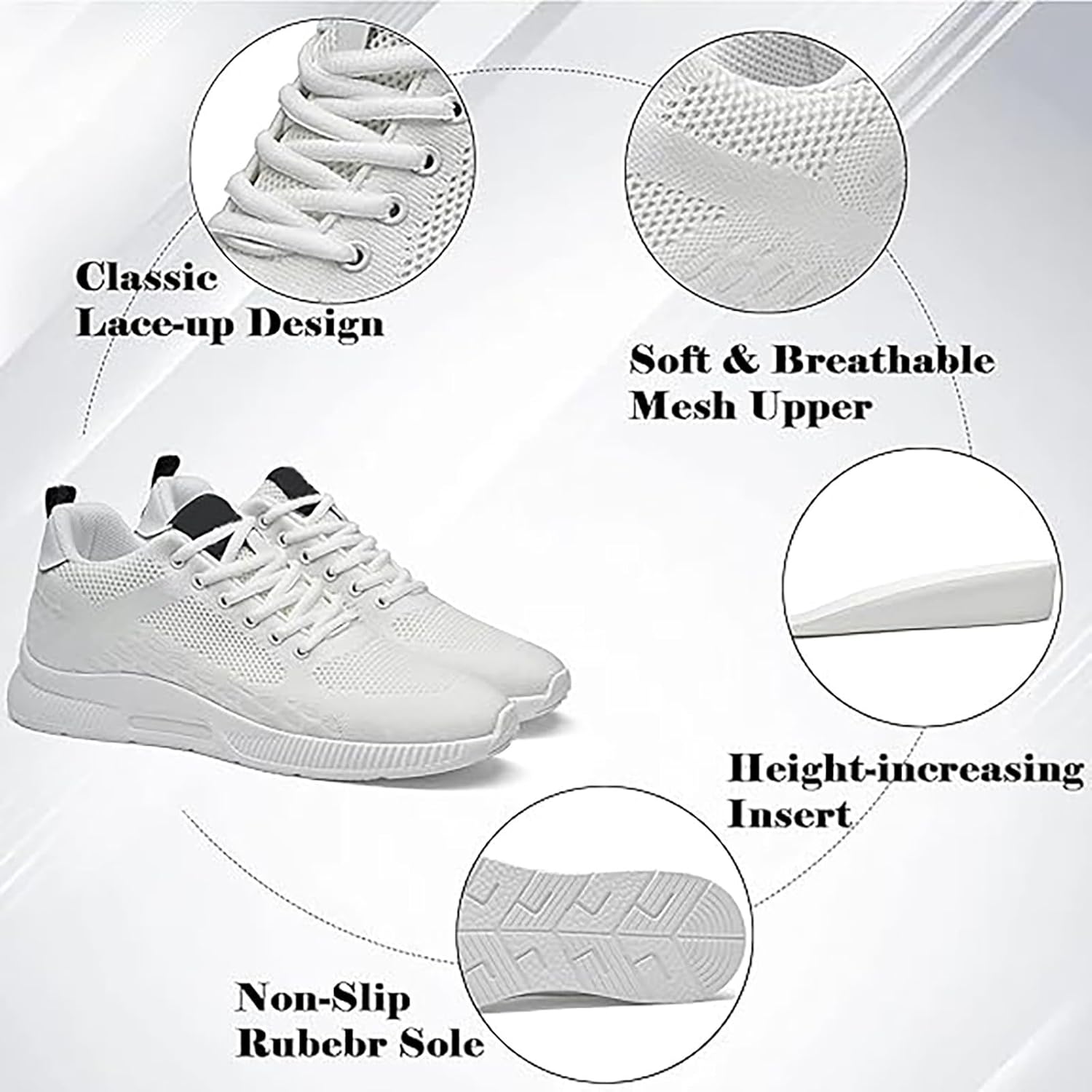 Vejtmcc Herren -Sportschuhe, Laufschuhe mit Luftkissenprofil Sohle, Trainer, leichte Schuhe, Laufschuhe, Tennisschuhe, Straßenschuhe, atmungsaktive Wanderschuhe für Fitness im Freien – Bild 7