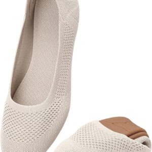 Puxowe Frauen Ballerina schlüpfen auf spitze Schuhe nicht schlupfhafte Flachstrick-Trainer bequemer Sommer eleganter sportlicher flache Schuhe Frauen