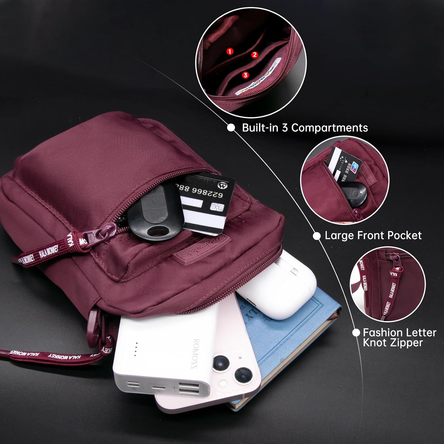 Long Keeper Crossbody Bag für Frauen Reisen Bag Water Resistant Running Sport Cross Lod Bag Taillenbeutel – Bild 6