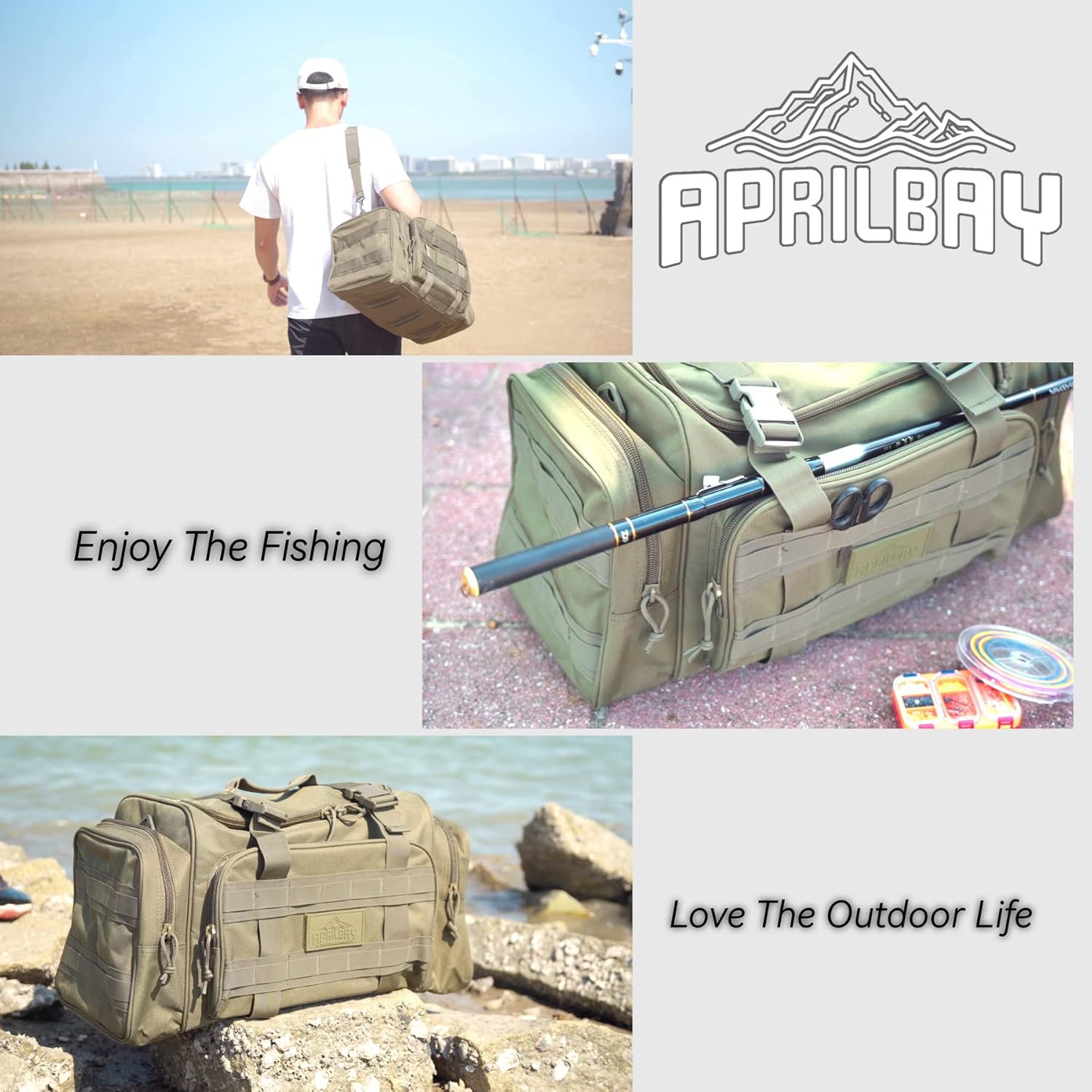 Taktische Serie Duffel -Tasche für Fitness, Reisen, Wandern und Trekking, Sportausrüstung, Jagd und Fischerei - Superqualität & dauerhaft (43L), Grün, Outdoor – Bild 7
