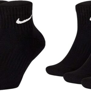 Nike SX7667 Alltags Baumwoll -Knöchel -Sport -Socken 6 Paare Größe 34 36 38 40 42 44 46 48 50 Farbe: Schwarz – Schwarz, Größe: xl
