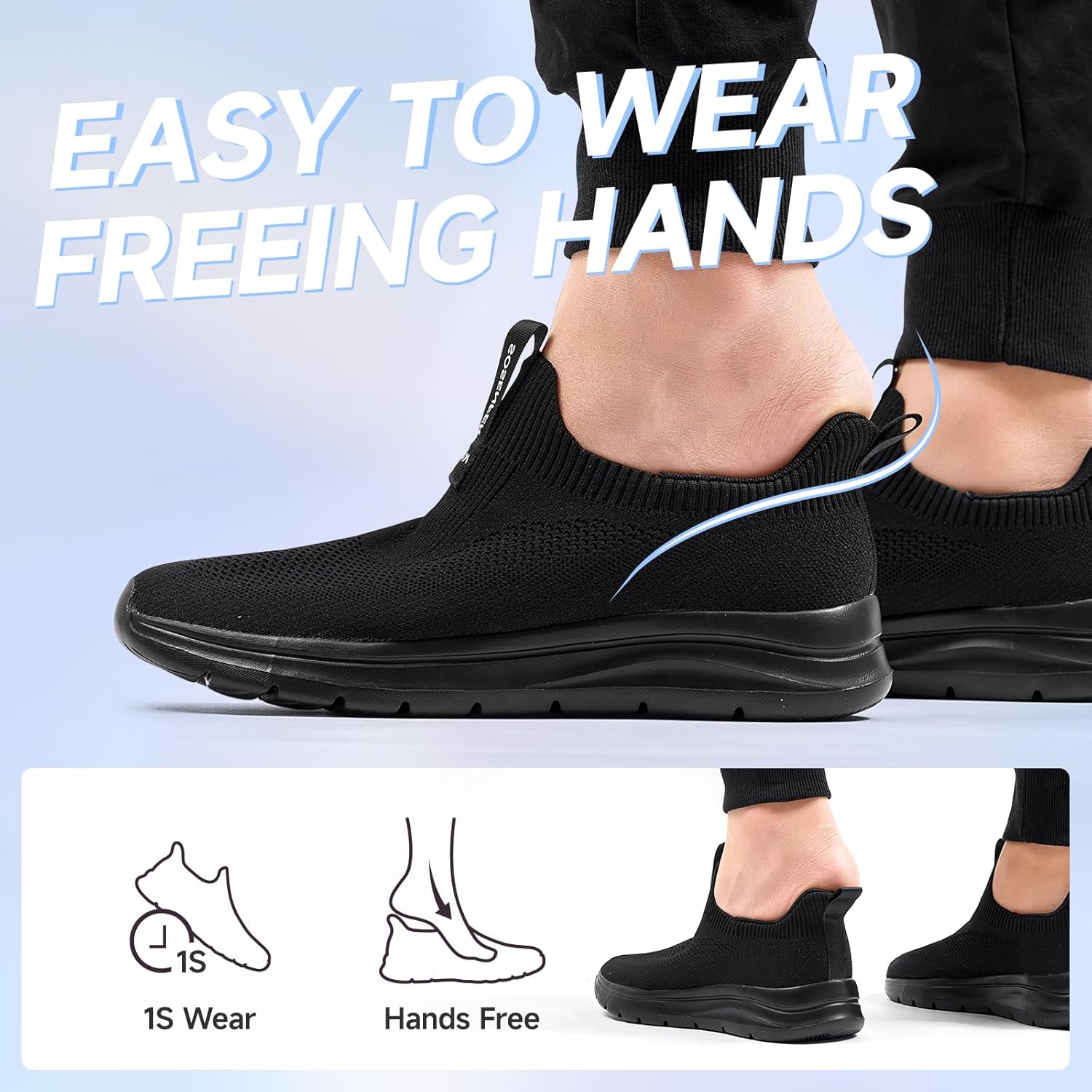 SOSENFERSFRECHSSCHLUSS DER TRAINGERS AMMEICHEN SHOOS VERMANNTRAGEN Ohne Schnürsenkel Trainer bequeme lässige Sportschuhe Leichte Fitnessstudio Wanderschuhe für Männer – Bild 2