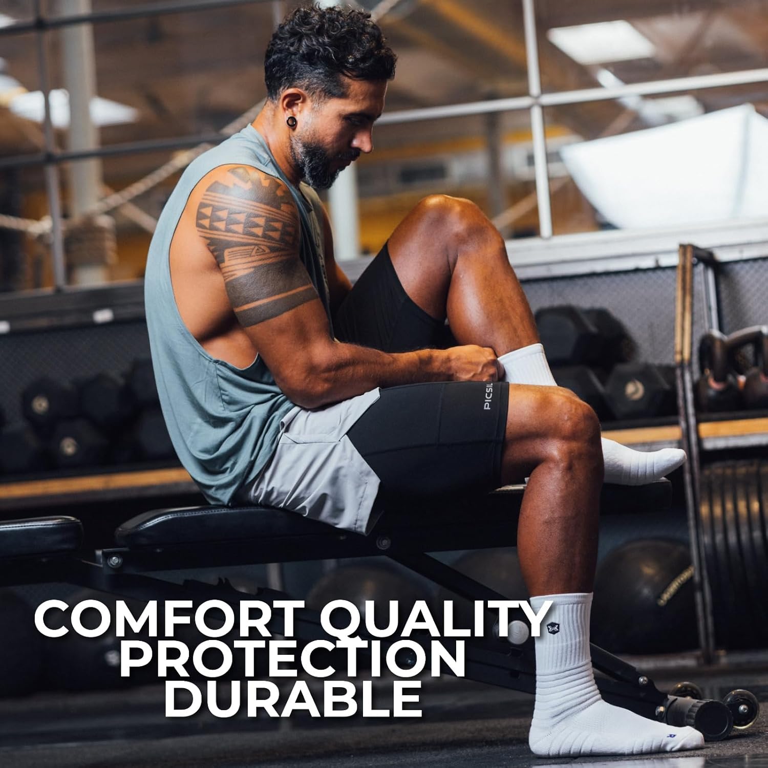 Picsil Sportsocken, ideal für Laufen, Fitnessstudio, Padel, Radfahren, Basketball, Cross -Training, Hochsportsocken für Männer und Frauen – Bild 5