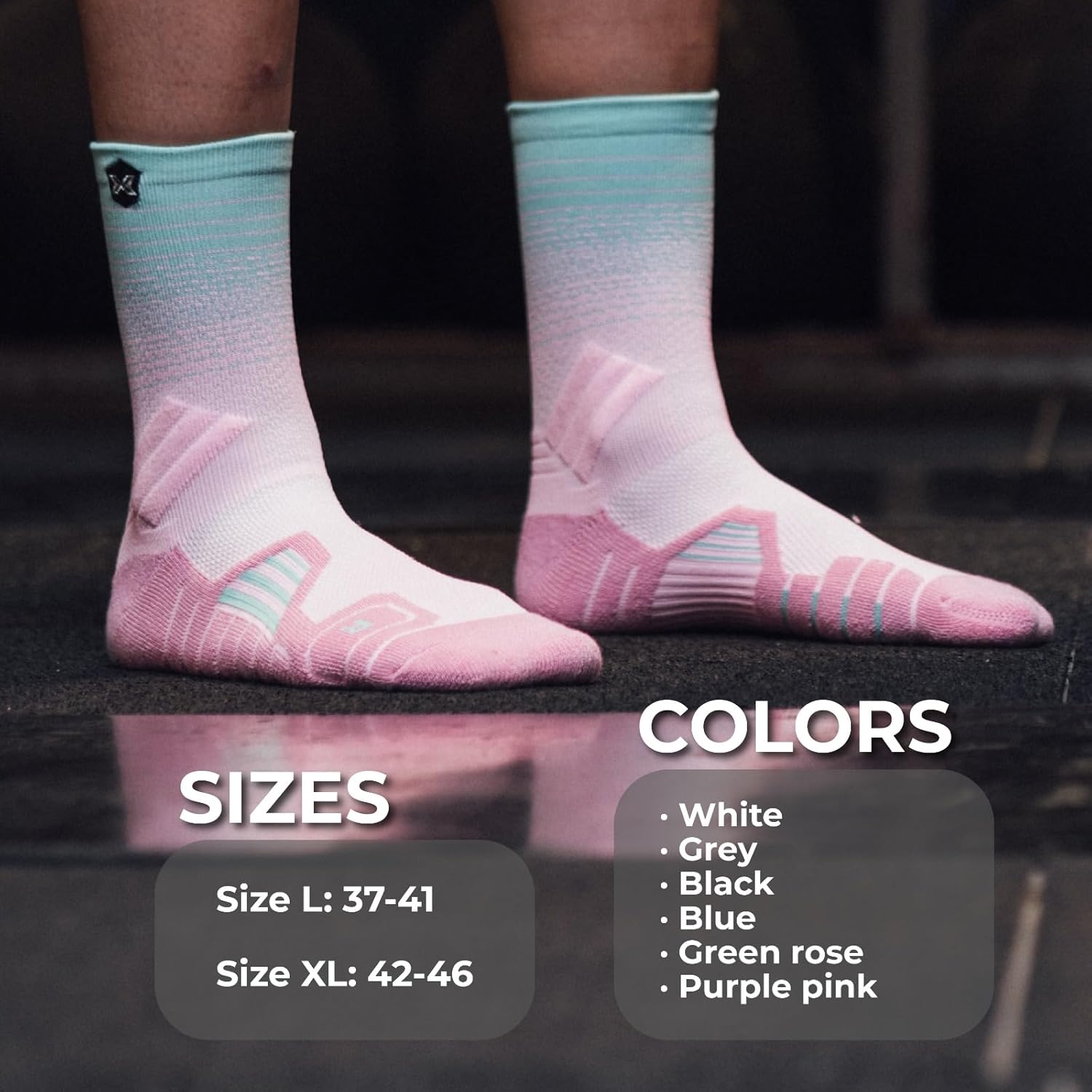 Picsil Sportsocken, ideal für Laufen, Fitnessstudio, Padel, Radfahren, Basketball, Cross -Training, Hochsportsocken für Männer und Frauen – Bild 4