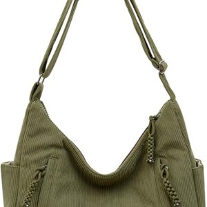 Ibalulu Canvas Messenger Bag Großer Hobo -Crossbody -Tasche mit mehreren Taschen Schulter -Tasche für Frauen und Männer, grün