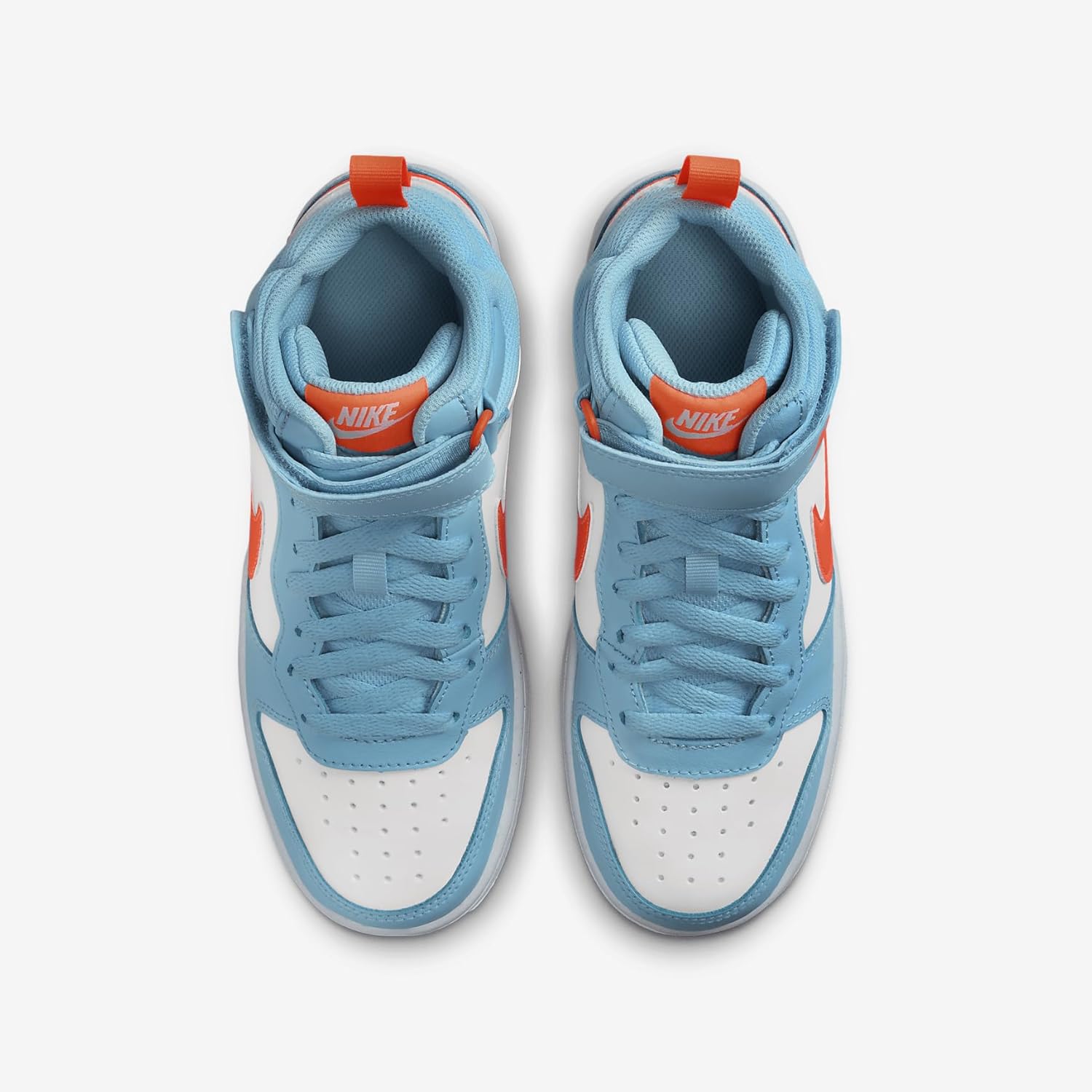Nike Court Borough Mid 2 Big Kids Schuhe (HF4791-407, Wassermann Blau/Weiß/Total Orange) – Bild 4