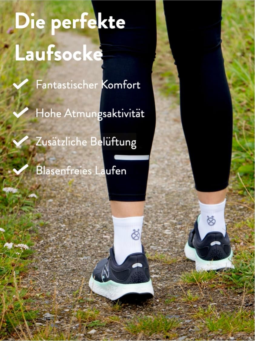 Performance Low Crew Running Socken, 2 Paar Trainingssocken, atmungsaktiv und leicht, Feuchtigkeitsdocht mit Polsterung, für Männer und Frauen – Bild 3