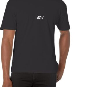 Neues Gleichgewicht NB Essentials Grafik Kurzarm – M, Schwarz