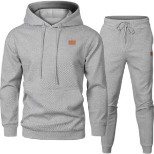 Qixiu 2 -Stück -Outfit für Männer, Hoodie, Sweatshirt, 2024 Winter, trendiger Trainingsanzug und übergroße Jogging -Hintern, Matching Set Training Men’s Set