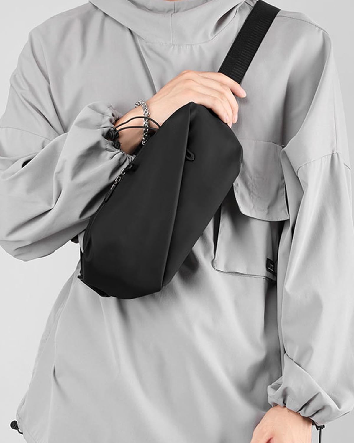 Pennerbeutel Männer Frauen großer Bum Bag PU Leder wasserdichte Sportreisen Jogging Bauchbeutel wasserdichte Wanderdiebstahl Proof Elegant, schwarz-20, groß, groß – Bild 2