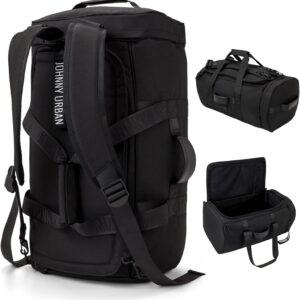 Johnny Urban Colin Travel Rucksack und Tasche für Männer & Frauen, 3-in-1-Reisetasche mit Rucksackfunktion, Weekender-Duffle-Tasche und Rucksack, Travel & Sports, 46 l, Wasserabnahme, schwarz, minimalistisch