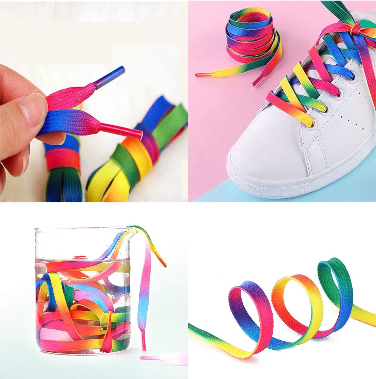 Multicolor flache Schnürsenkel für Trainer, Skateschuhe, Fußballstiefel und Schnürsenkel sind 10 mm breit – Bild 4