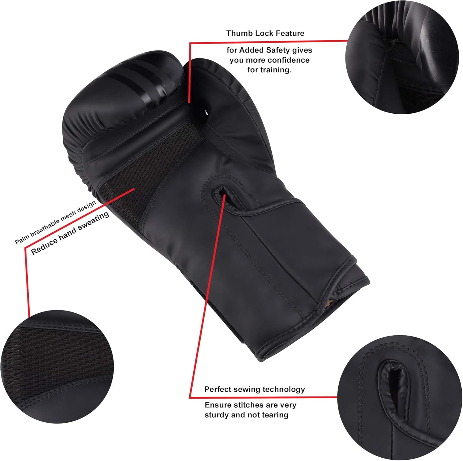 Sawans® Professionelle Boxhandschuhe für MMA, Sparring, Kickboxen, Punch -Tasche, Training, Muay Thai Fighting – Bild 5