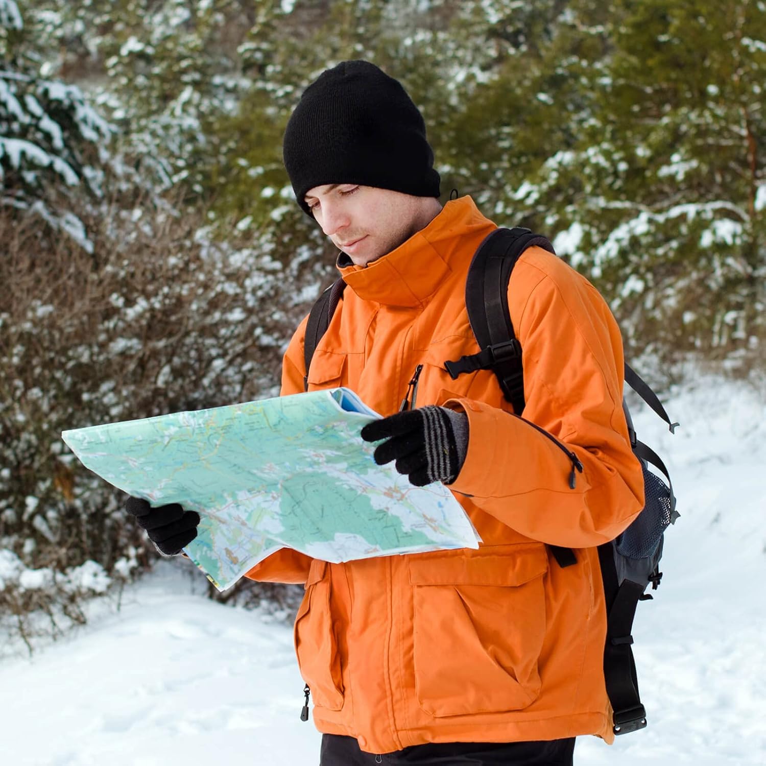 Hut für Männer, Frauen, Winterthermische Hüte, gestrickter Hut mit Manschetten, warmen Frauen, Männergeschenke – Bild 6