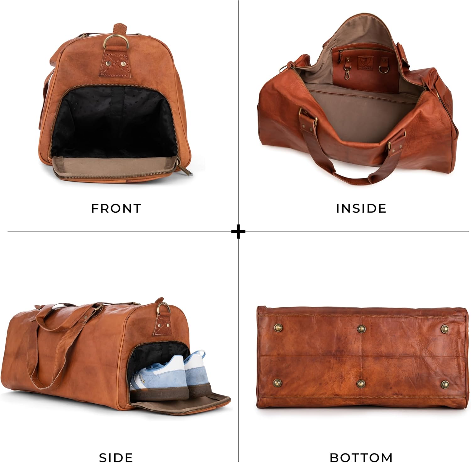 Berliner Bags Weekender Oslo Leder Reisetasche Frauen Männer braun groß 45L – Bild 7