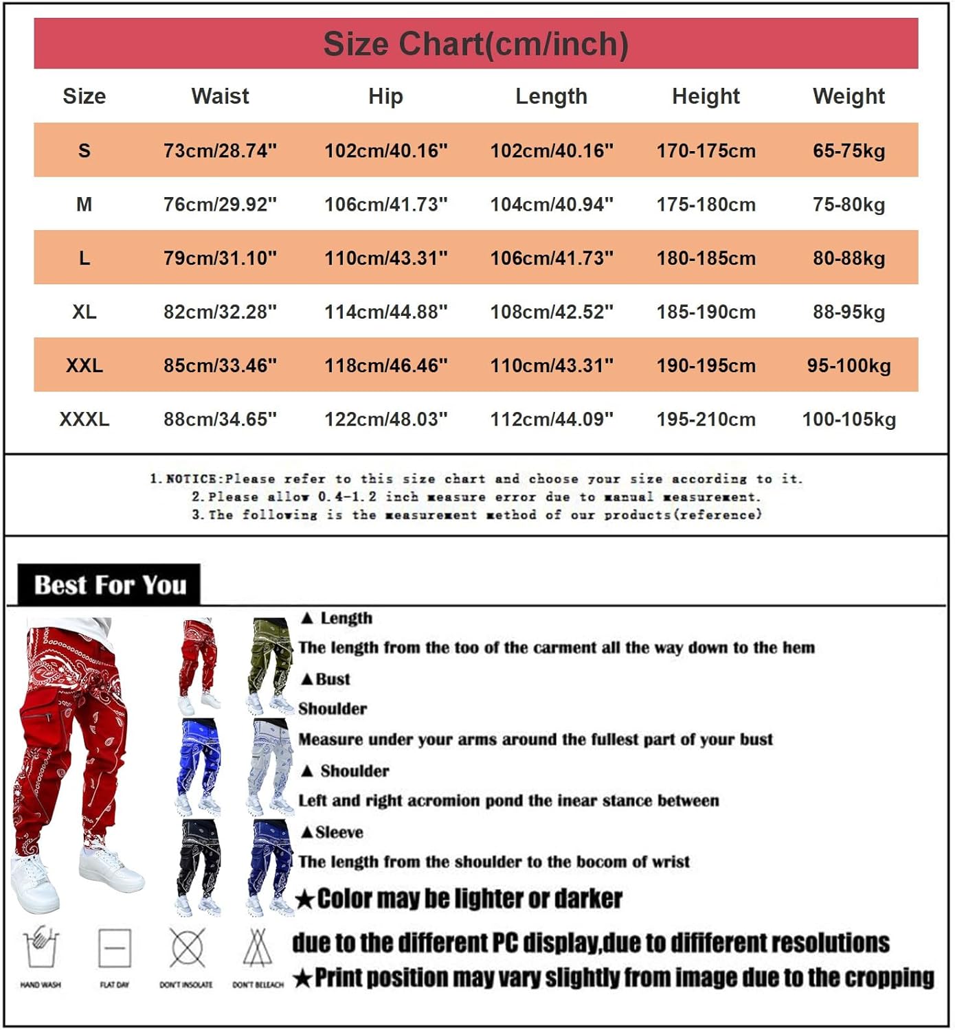 Hip-Hop Haremshose für Herren, mehrere Taschen mit Reißverschluss, Cargohose, Techwear, Streetwear, lockere Arbeitshose, Cargo-Arbeitskleidung, Cargo, Arbeitskleidung, Cargo, Laufen, Schwarz , S – Bild 3