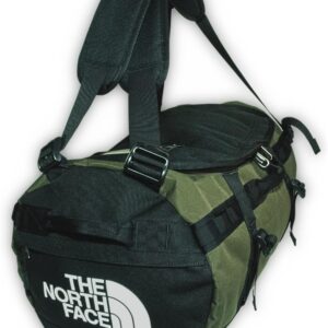 Das Nordgesicht – Gilman -Duffel -Tasche, Heavy Dut -Duffel -Tasche mit Rucksack -Schultergurt und gepolsterte Seitentransportgriffe, schwarz/taupe grün, klein, 50 l (TNF), Khaki Grün und Schwarz