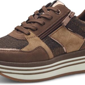 Marco Tozzi Frauen -Bahnsteig -Trainer mit Schnürsenkel Freizeit