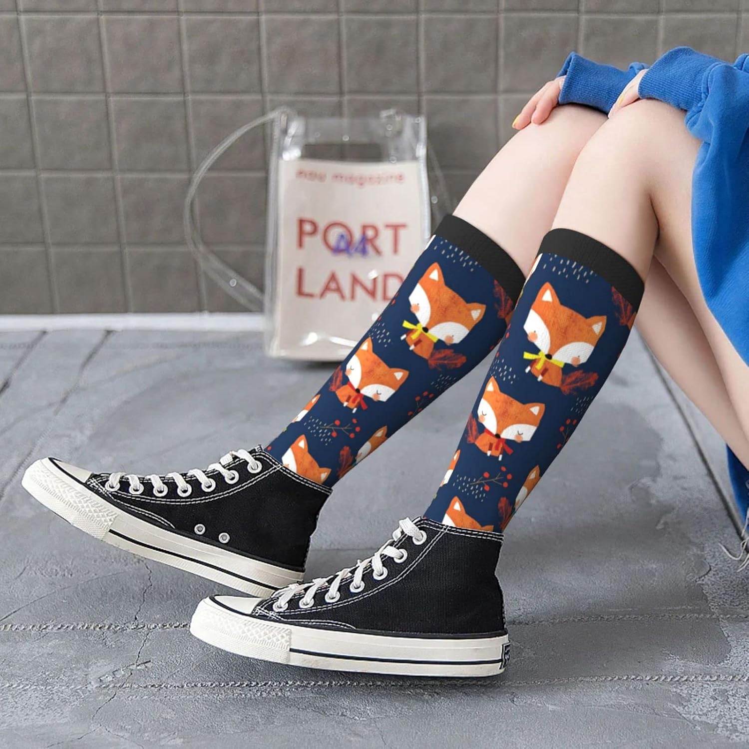 BuyTruew Unisex Neuheit Crew Socken, süße Schalfuchssocken, lässige lustige verrückte Kleidersocken für Männer Frauen – Bild 8