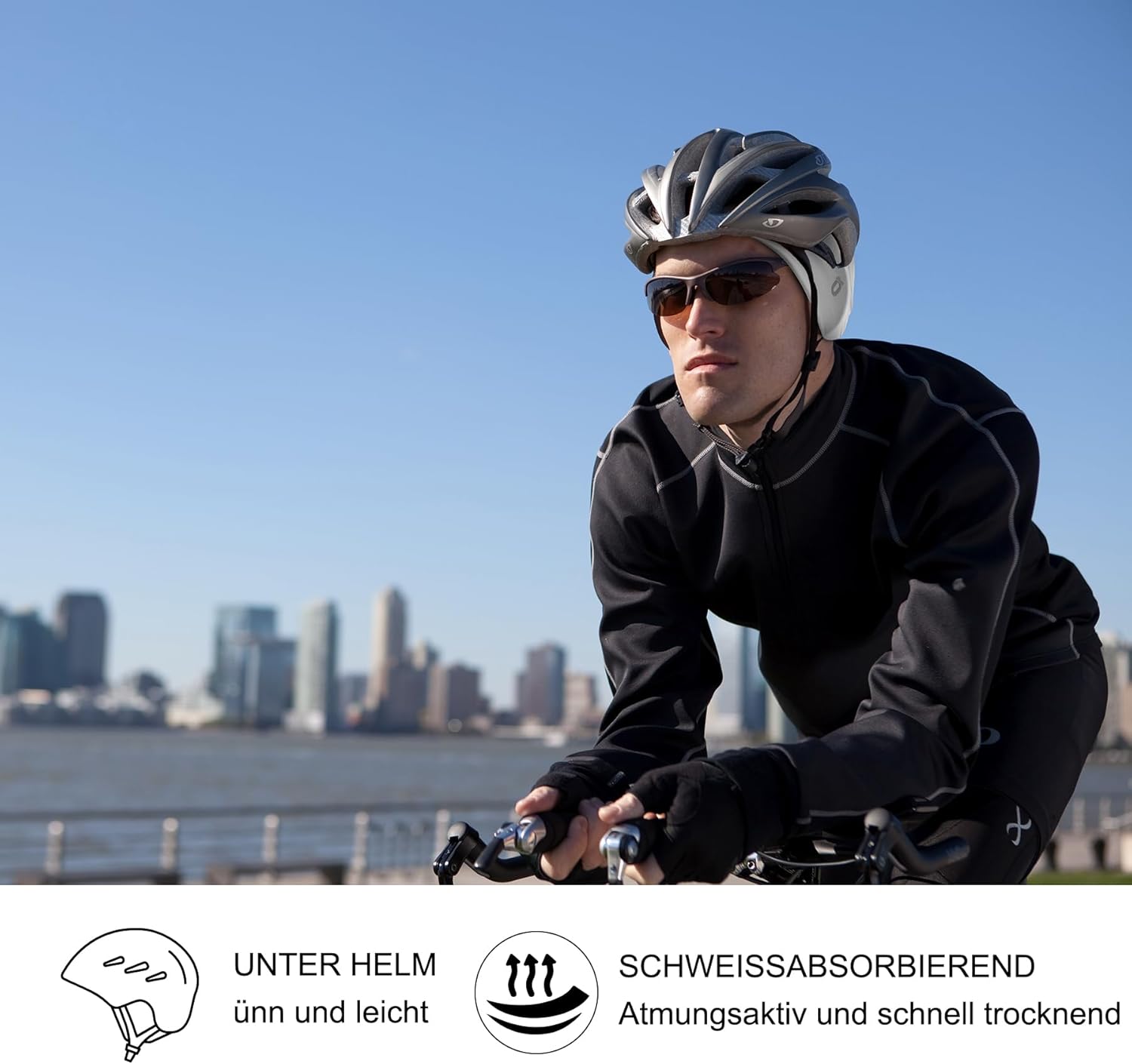 Oscenny Fahrradhut, amerikanischer Lycra dünner leichter Stoff, atmungsaktiv, feuchtigkeitsgeschnittener Sporthut für Männer Frauen Motorrad Running Hut Wanderung 4 Jahreszeiten – Bild 2