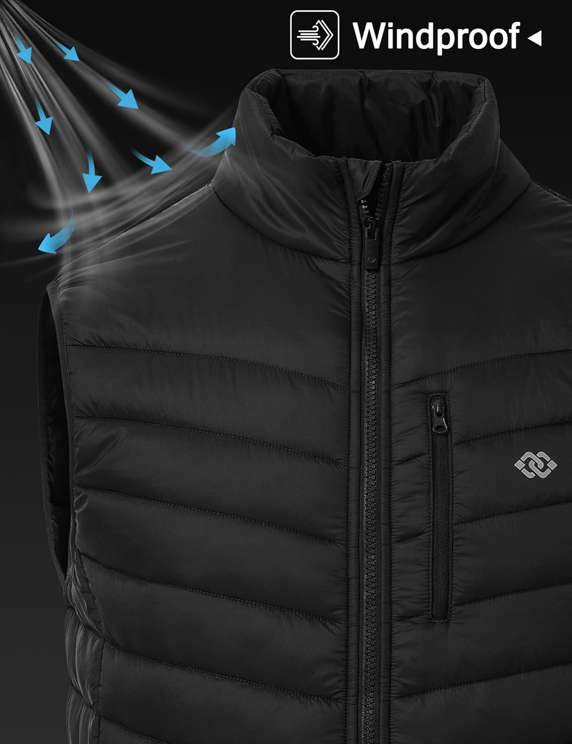 Mofiz Herren-Leichtgewicht gestaßen Weste Stand-up-Halsband warm ausgekleidete Hybridweste Übergang Weste windprofessionelle Outdoor-Westen für Freizeitarbeit Golf Wandern – Bild 2