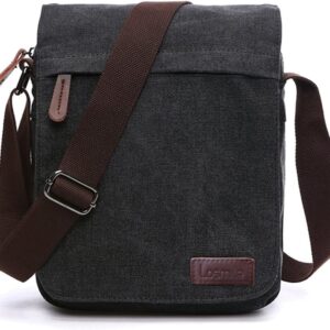 Losmile Herren -Umhängetasche, Leinwand -Umhängetasche, Laptop -Tasche, Schultasche, für Schule und Arbeit, für Männer und Frauen