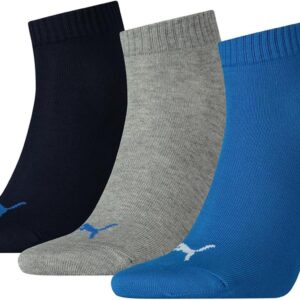 Puma Unisex Quarter Socken (Packung von 3) (Puma Quarter Plain 3p) – Grau (blau/grau Mélange 277), Größe: 43-46